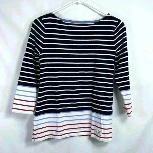 Talbots Tops - Talbots XS Boat Neck Red, White & Blue 3/4 Sleeve Shirt Top.
